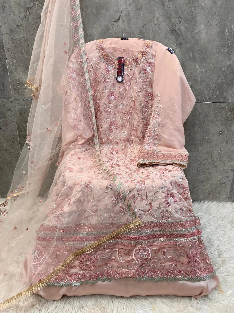 Hoor Tex H-243 Faux Georgette Wholesale Pakistani Salwar Suit Catalog — Wholesale Pakistani Suits, MPA wholesale from Surat - Gallery Image 2